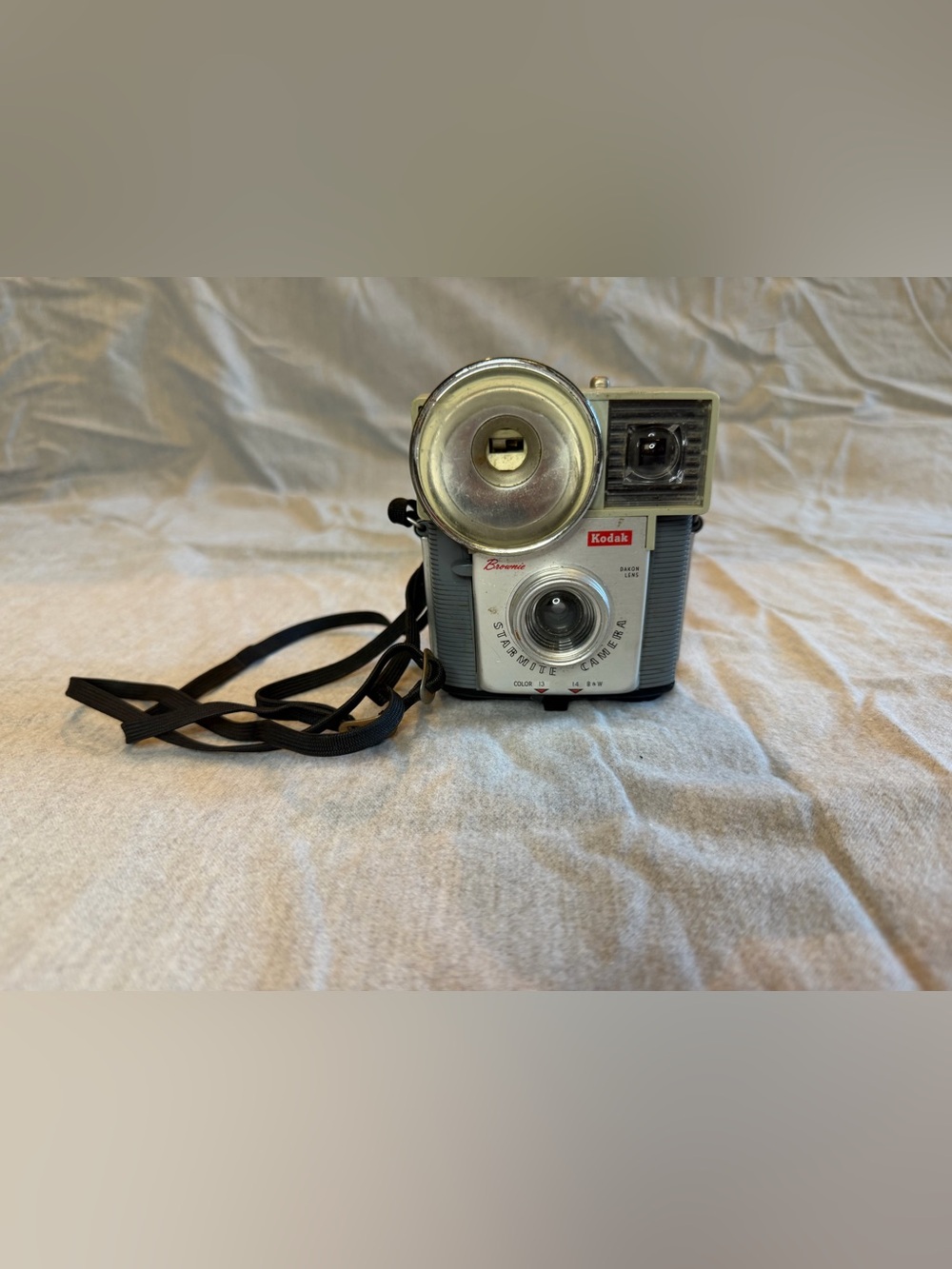 Kodak Brownie Starmite film camera in Silver and Gray with Chrome Flash